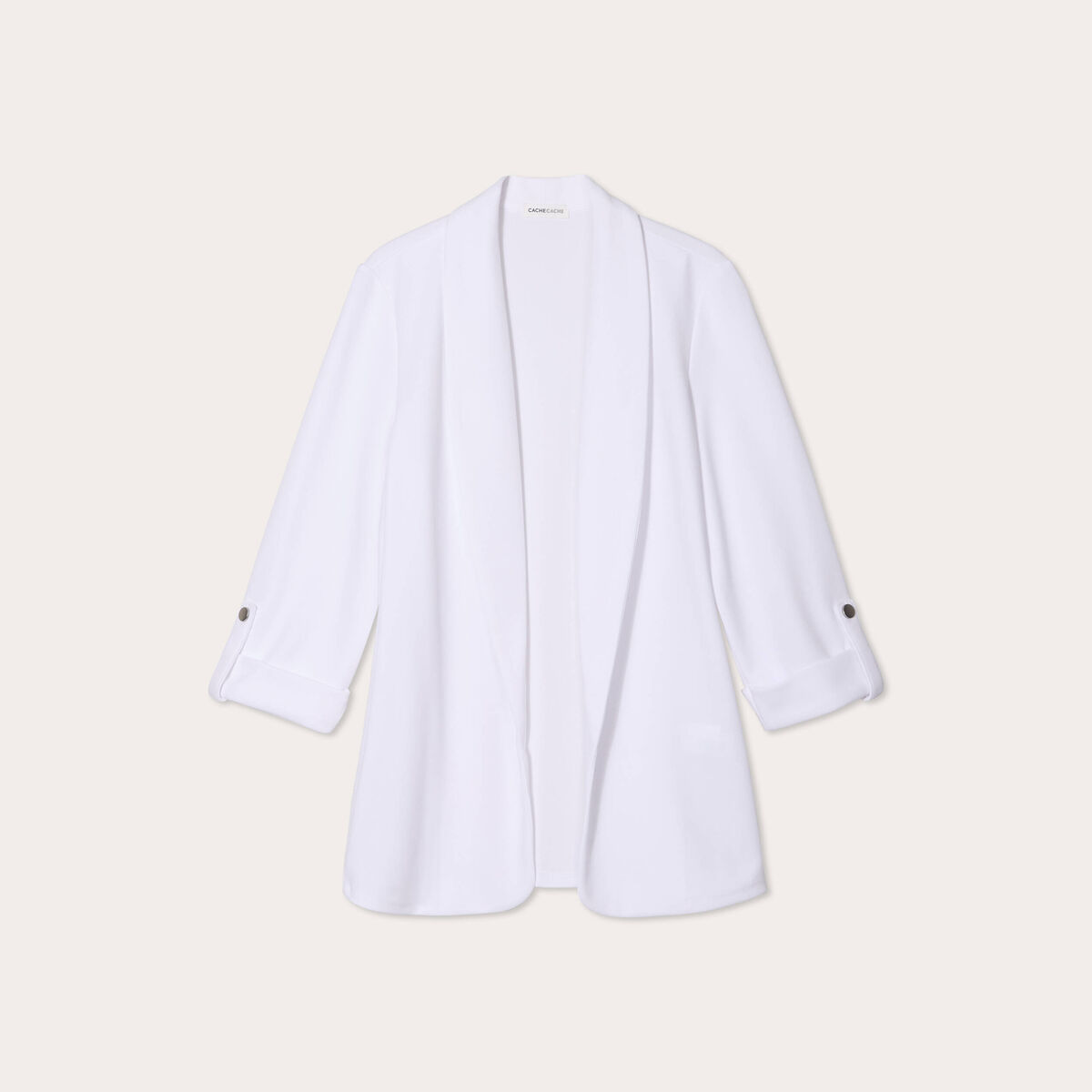 Veste blazer manches 3/4 ecru femme