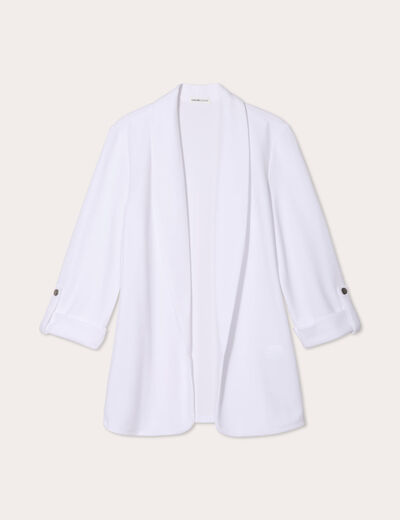 Veste blazer manches 3/4 ecru femme