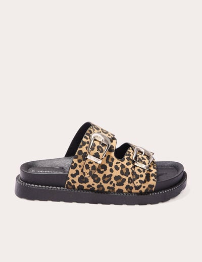 Sandales crantées marron femme