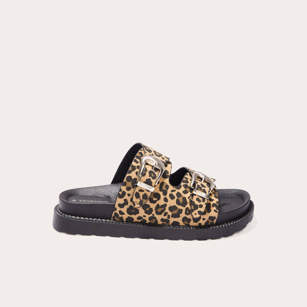 Sandales crantées marron femme