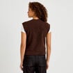 D&eacute;bardeur col rond avec sequin bordeaux femme