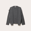 Pull effet 2-en-1 gris fonc&eacute; femme