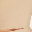 Caraco cropped boutonn&eacute; beige femme