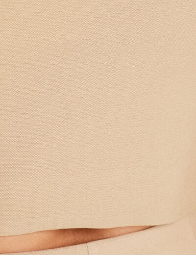 Caraco cropped boutonné beige femme