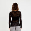 T-shirt ajust&eacute; manches longues noir femme