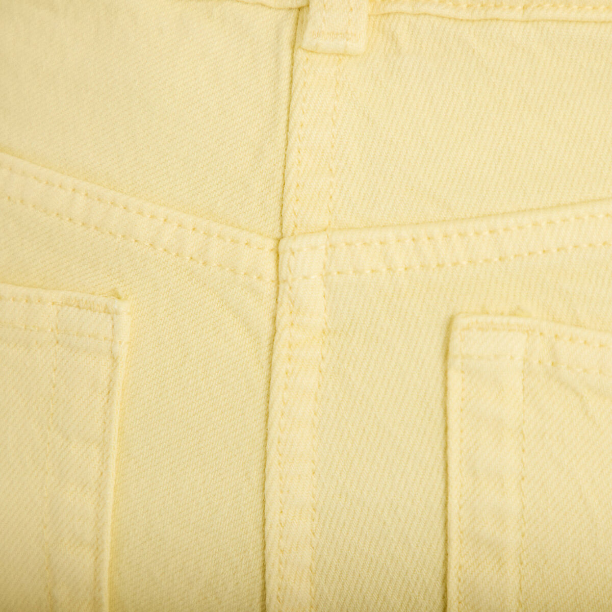 Jean wide leg taille haute jaune pastel femme