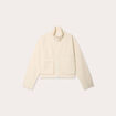Veste droite col montant ecru femme