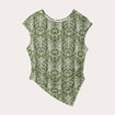 T-shirt asymétrique vert kaki femme