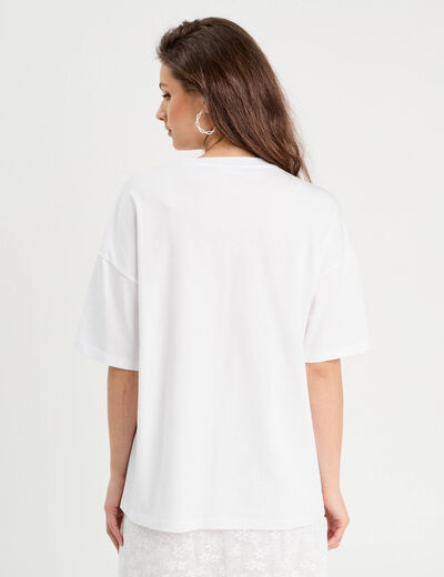 T-shirt manches courtes blanc femme