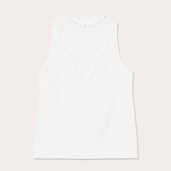 blouse sans manches ecru femme Blouse sans manches ecru femme