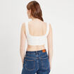 D&eacute;bardeur cropped c&ocirc;tel&eacute; ecru femme