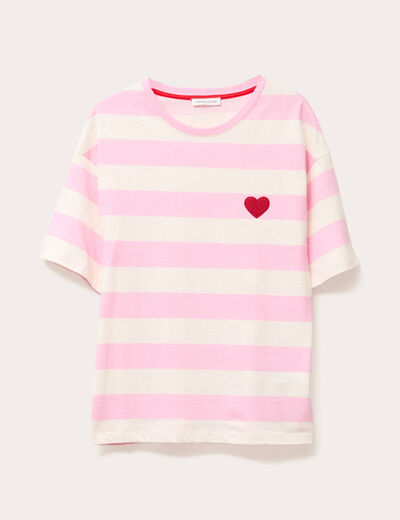 T-shirt manches courtes rose clair femme