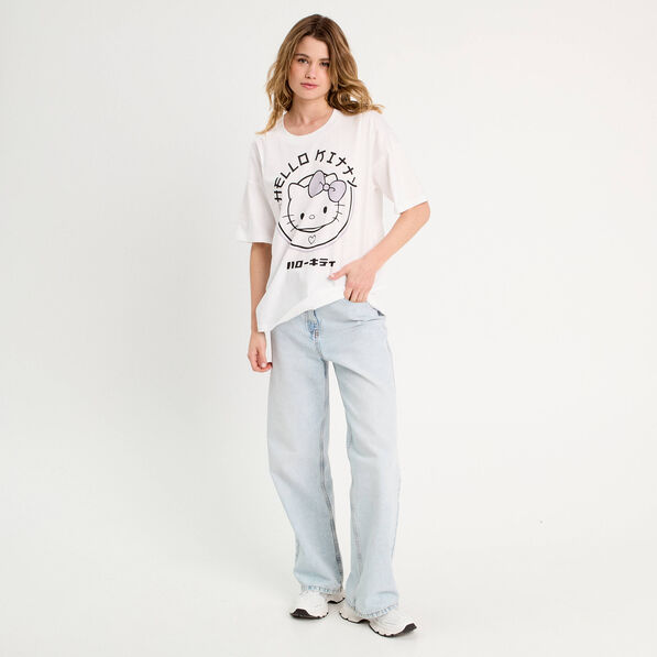 t shirt oversize hello kitty blanc femme T-shirt oversize Hello Kitty blanc femme