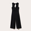 Combinaison large 3/4 sans manches col v noir femme