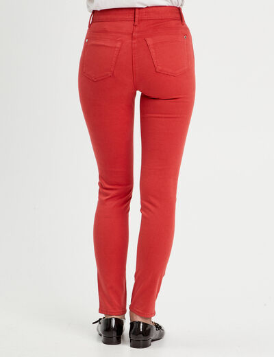 Jeans slim 5 poches rouge femme