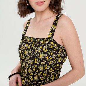Robe évasée bretelles fines noir femme