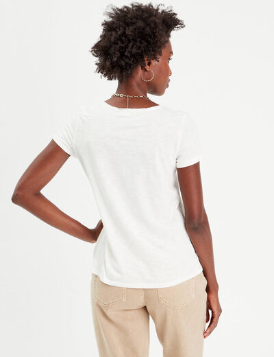 T-shirt manches courtes ecru femme