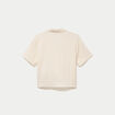 Chemise droite pliss&eacute;e manches courtes ecru femme