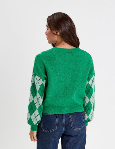 Gilet manches longues vert pastel femme