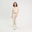 Pull ajouré effet crochet ecru femme