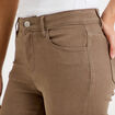 Jeans slim 5 poches taupe femme
