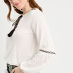Blouse manches longues ecru femme