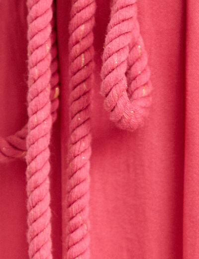 Jupe longue &eacute;vas&eacute;e satin rose framboise femme