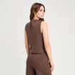 Veston sans manches marron chocolat femme