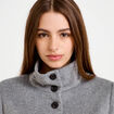 Veste courte aspect laineux gris femme