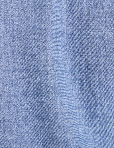 Blouse manches longues brodée bleu femme