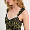 Robe longue évasée jaune clair femme
