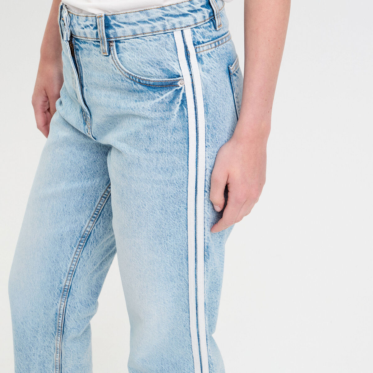 Jean droit taille standard denim triple stone femme