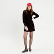 Robe pull évasée col montant noir femme