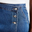 Jupe-short droite en jean denim stone femme