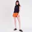 Blouse brodée avec volants noir femme
