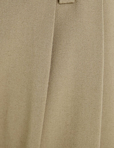 Pantalon large à pinces vert kaki femme