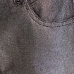 Pantalon droit enduit gris argent femme