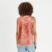 Blouse sans manches satin orange femme