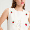 Gilet noué sans manches ecru femme