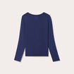 T-shirt uni à manches longues bleu foncé femme