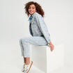 Veste droite en jean rose clair femme