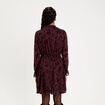 Robe courte &eacute;vas&eacute;e col v manches longues marron cognac femme