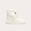 Chaussons bottes fausse fourrure ecru femme