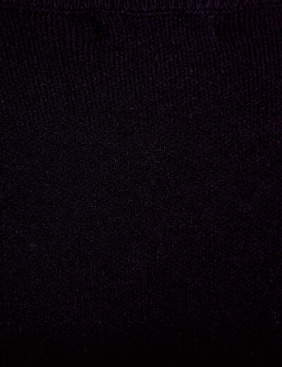 Pull col montant manches longues bleu marine femme