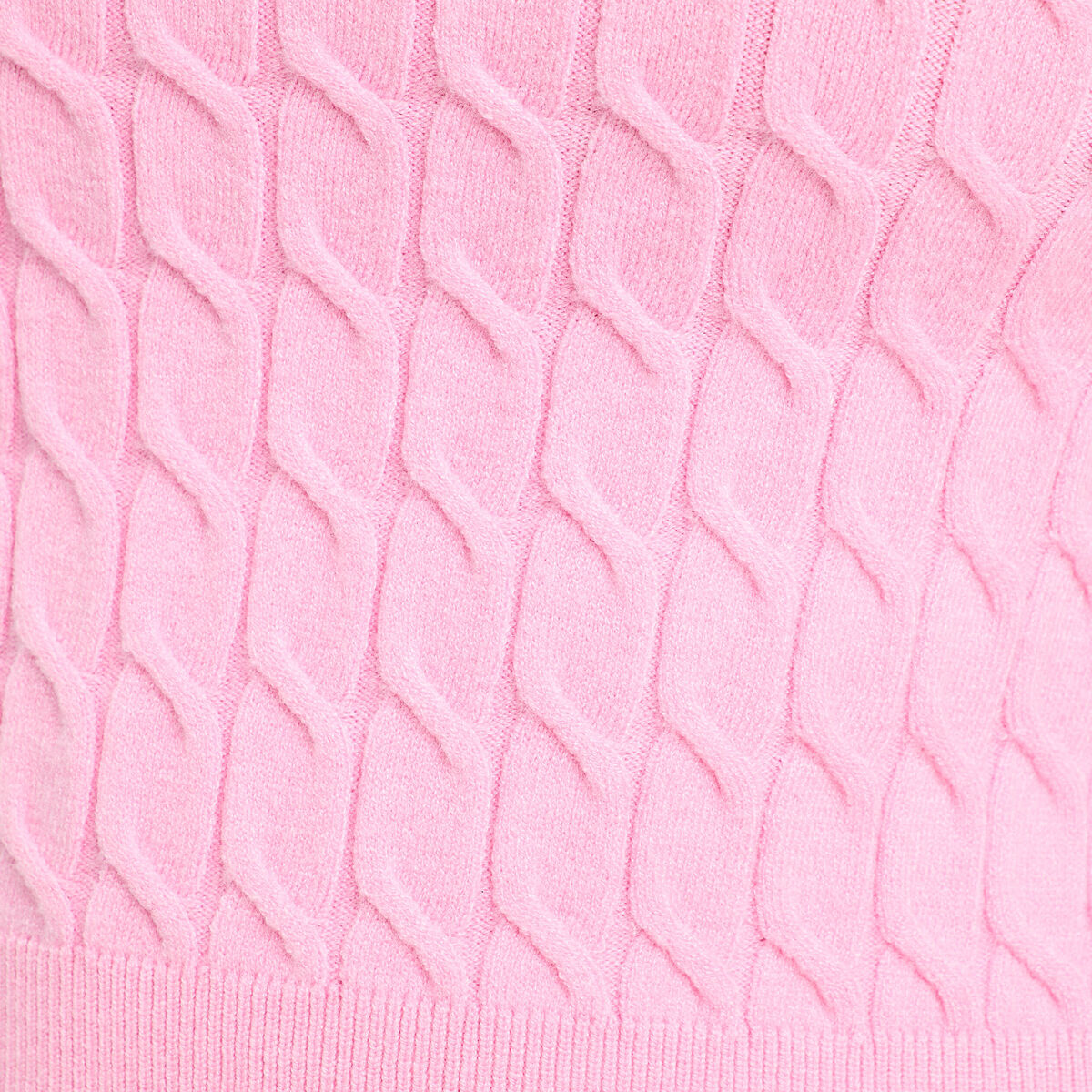 Pull torsades rose femme
