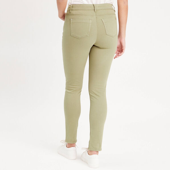 jeans slim 5 poches vert kaki femme Jeans slim 5 poches vert kaki femme
