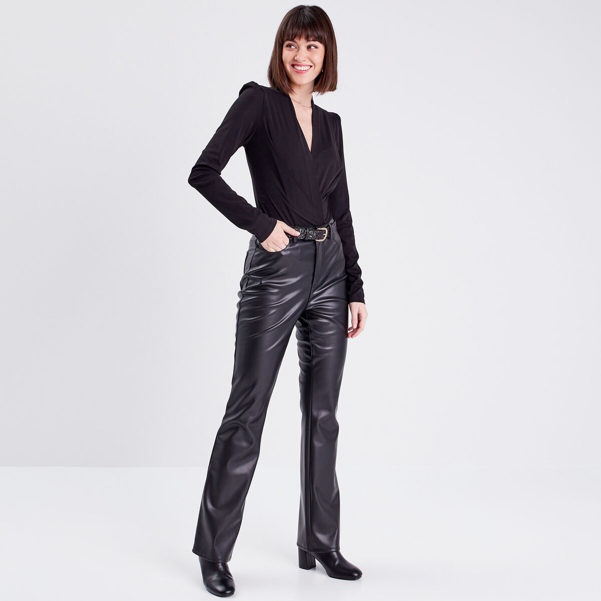 Body manches longues noir femme