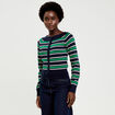 Gilet col bateau bleu marine femme