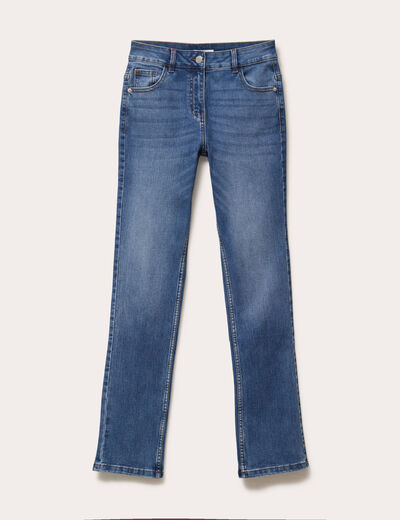 Jean droit regular taille standard denim stone femme
