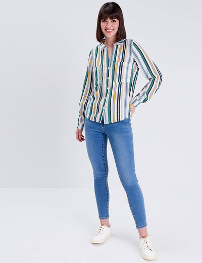 Chemise manches longues blanc femme